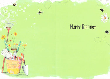 Greeting Card - Gardening pail and bees